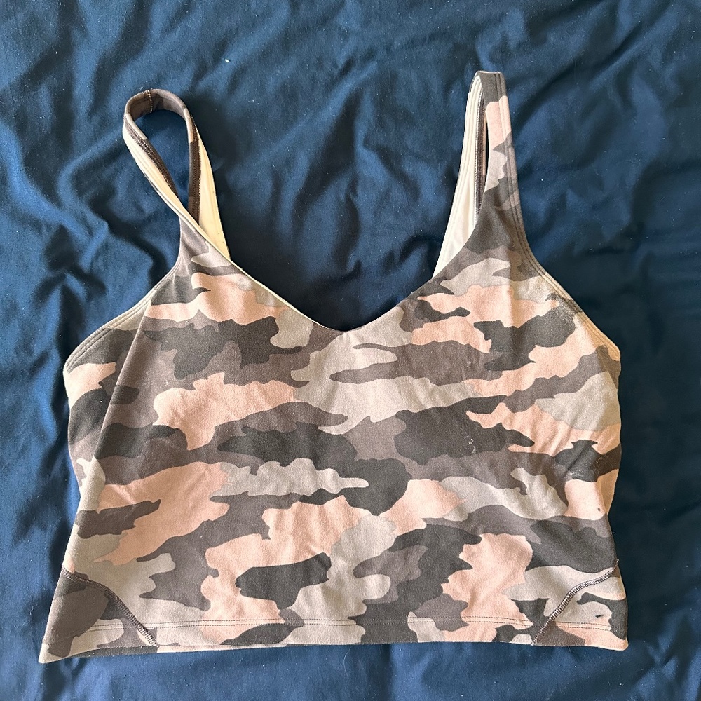 Camo Print Tank Top - Pink & Gray